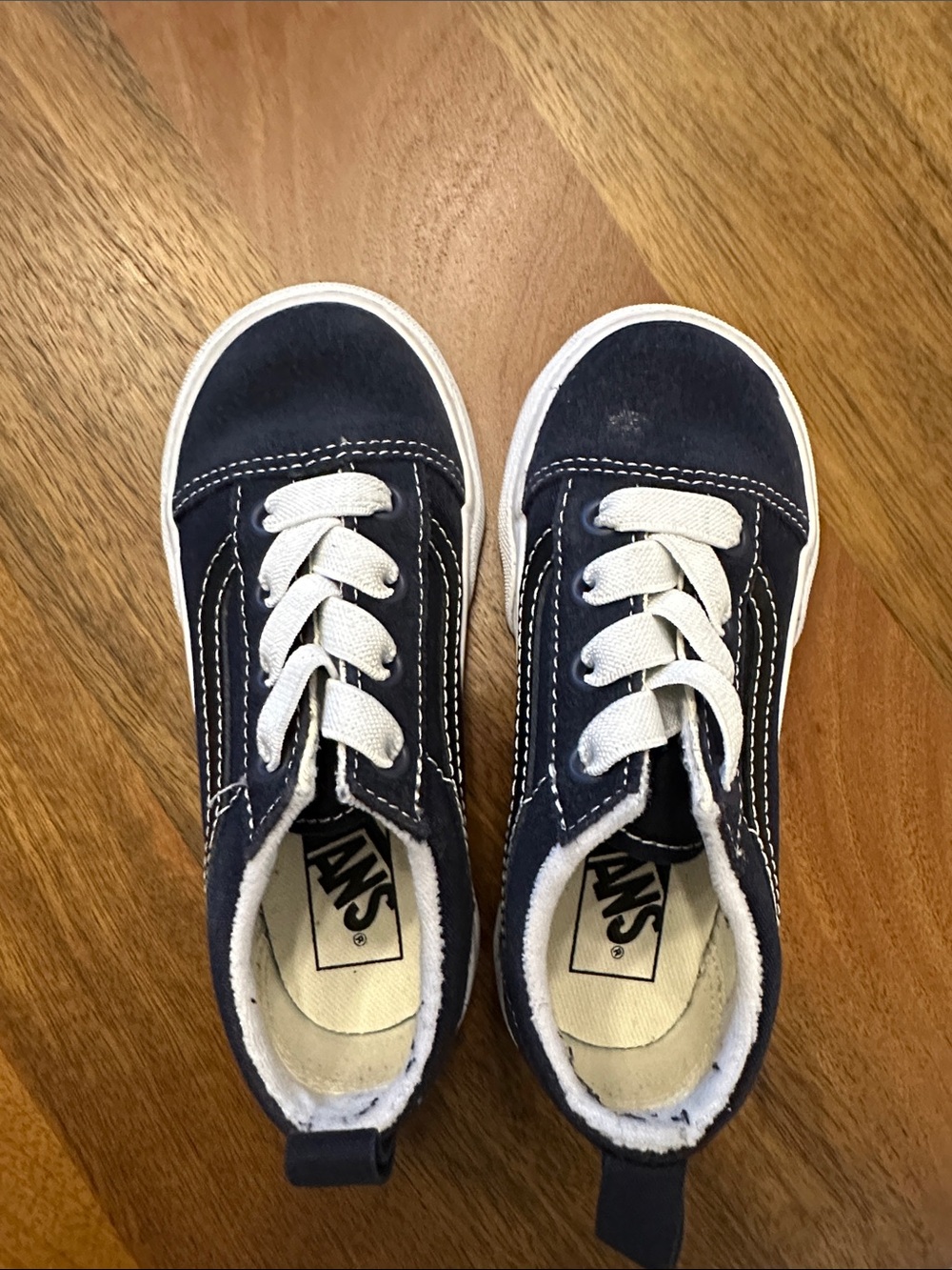 Vans Kids Lace-Up Sneakers in Navy and White